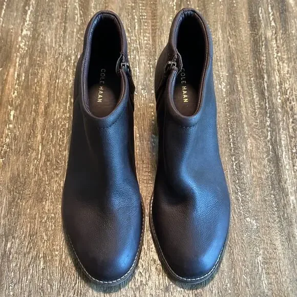 Women's Cole Haan Grand OS Ankle Boots Booties Dark Brown, Size 10 - Picture 3 of 10